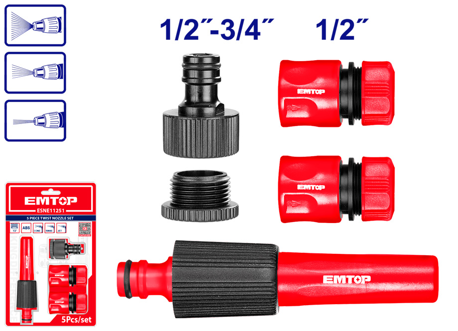 CONJUNTO CONECTORES AUTO-STOP + BOQUILLA RIEGO