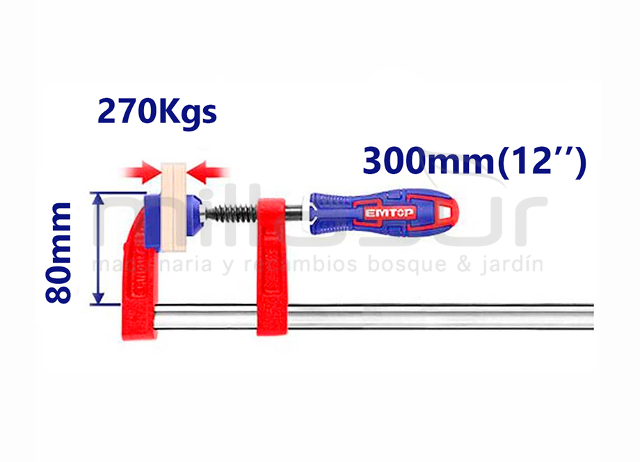 SARGENTO DE APRIETE 80x300 MM